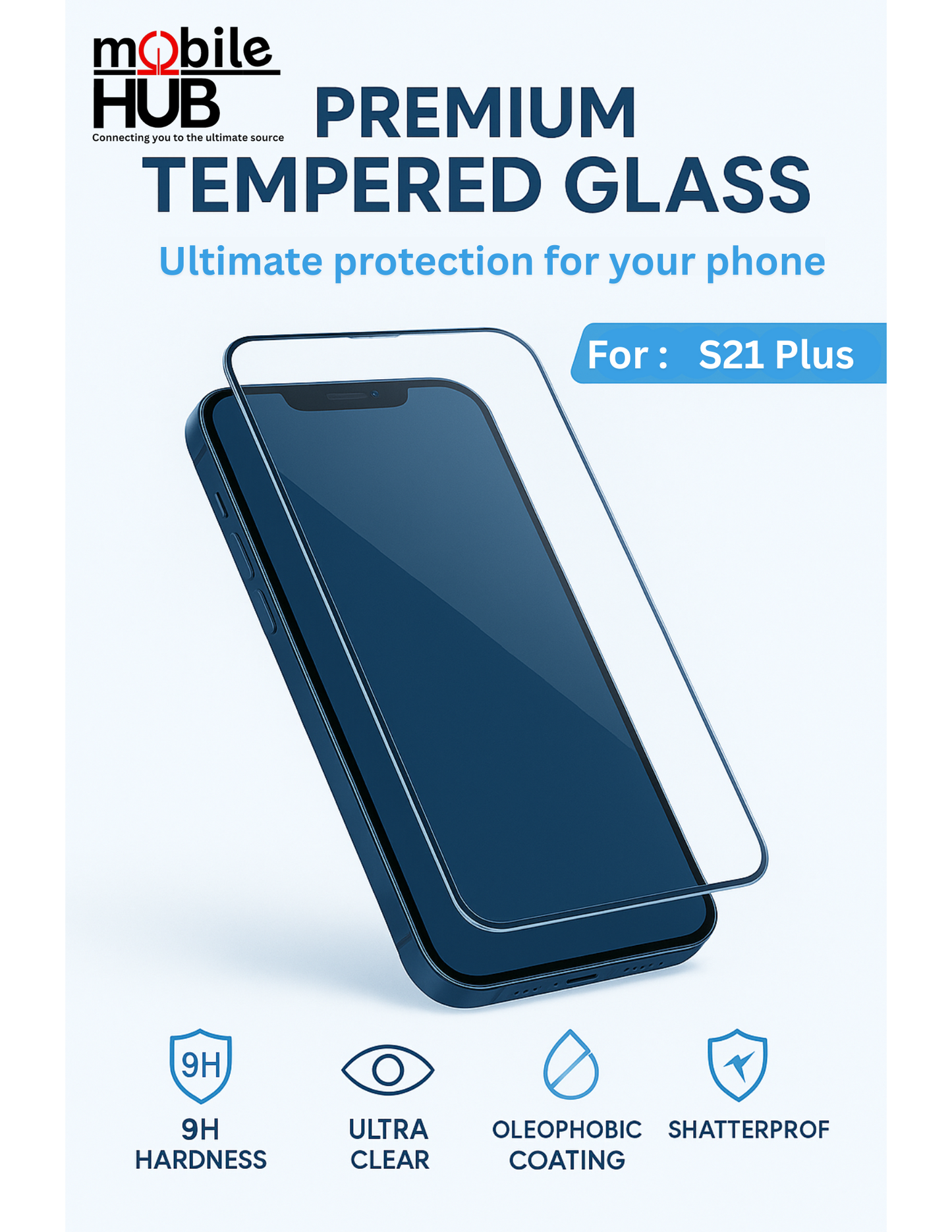 Tempered Glass for Samsung Galaxy S21 + Ð 9H Hardness, Anti-Scratch, HD Clarity