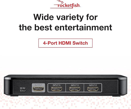 Rocketfish - Boîtier de commutation HDMI 4K à 4 ports