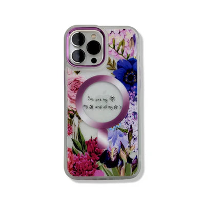 Coque florale Magsafe pour iPhone 14 Pro Max