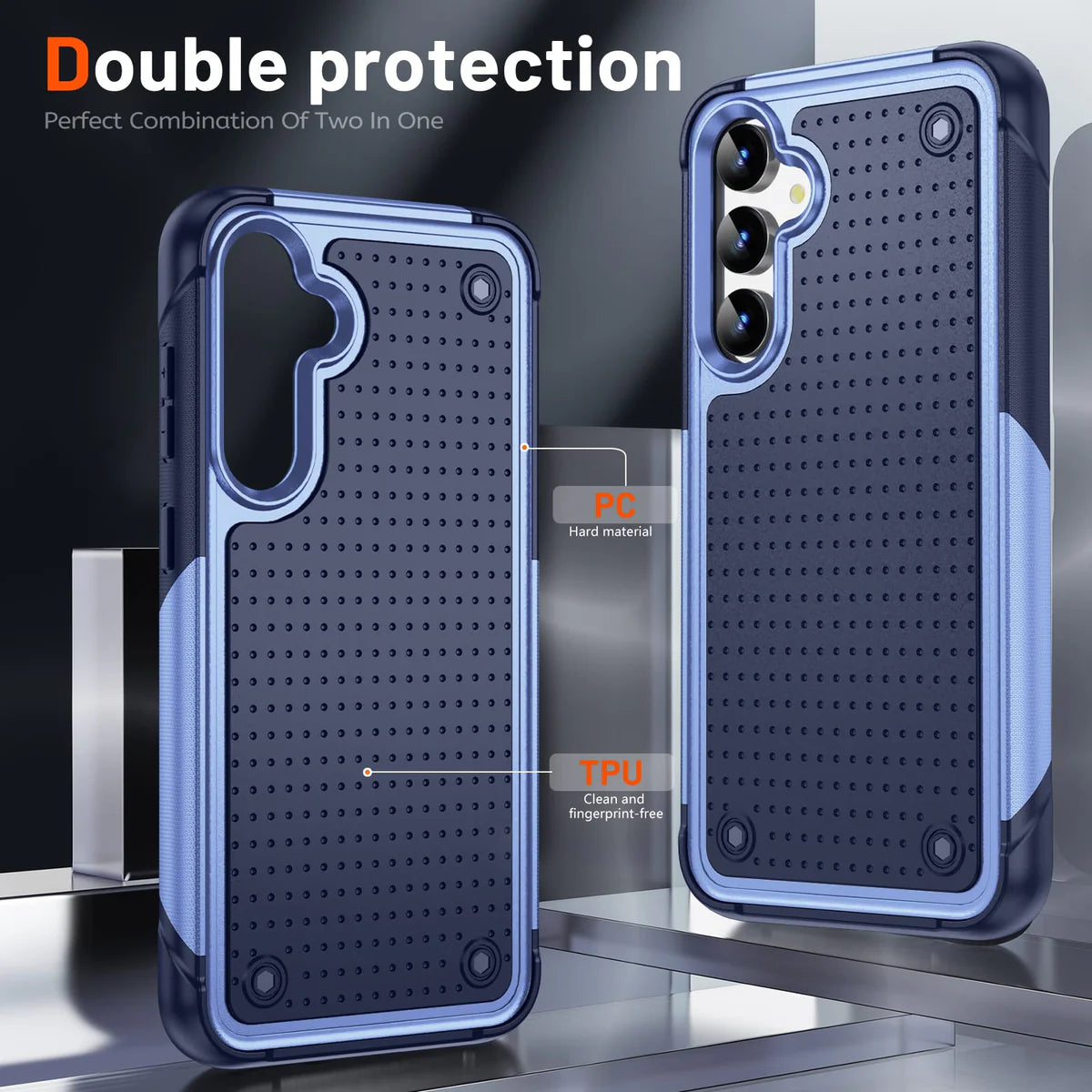 Étui rigide OCS à pois pour Samsung S23 FE Violet