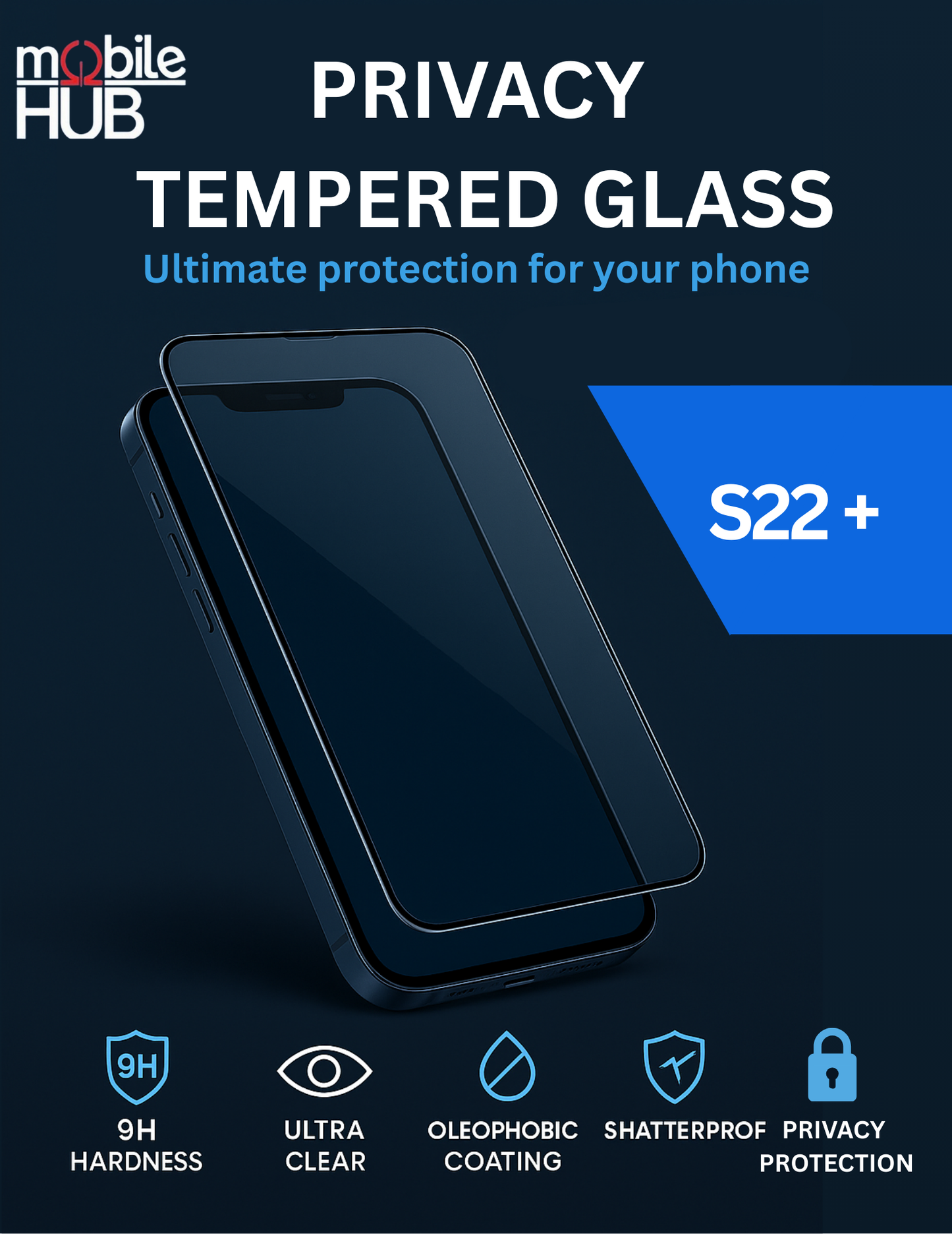 Privacy Tempered Glass for Samsung Galaxy S22 | 9H Hardness, Anti-Scratch, HD Clarity