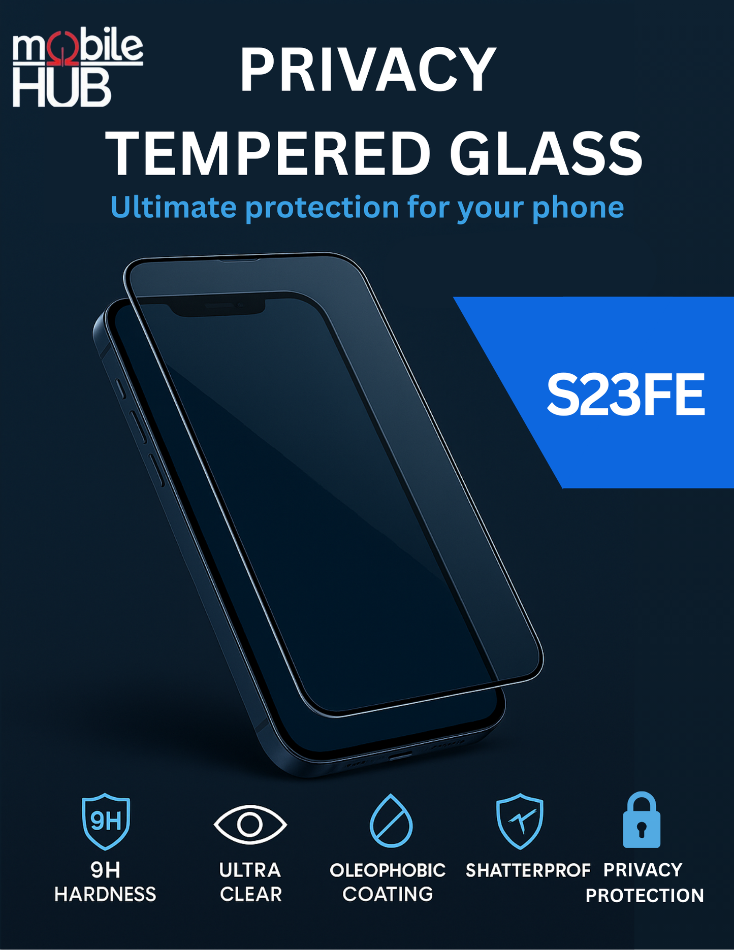 Privacy Tempered Glass for Samsung Galaxy S23 FE | 9H Hardness, Anti-Scratch, HD Clarity