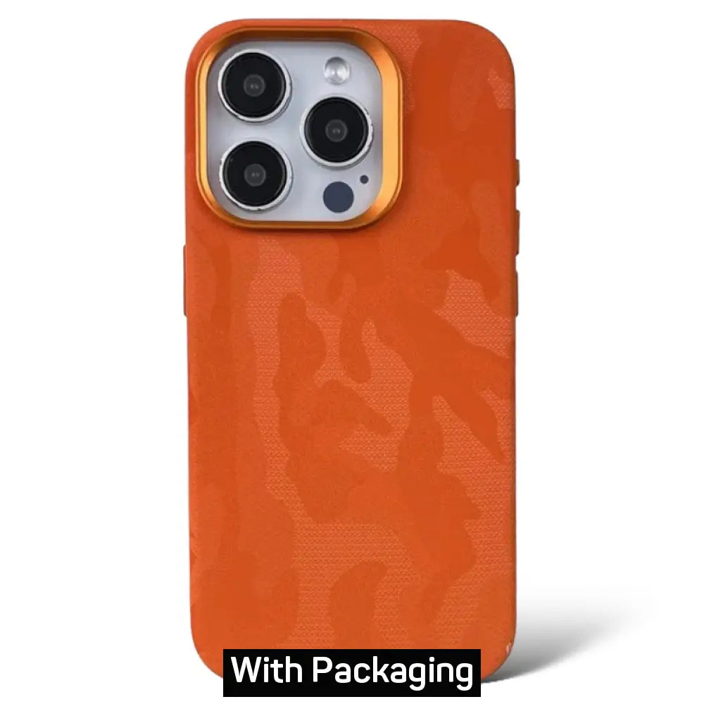 Camouflage Magsafe PU leather case with packaging for 16 Pro