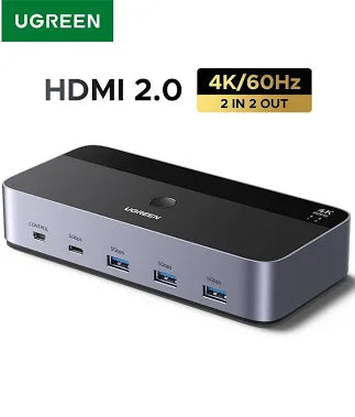 Commutateur KVM HDMI UGREEN 4K@60Hz avec USB - Boîte ouverte