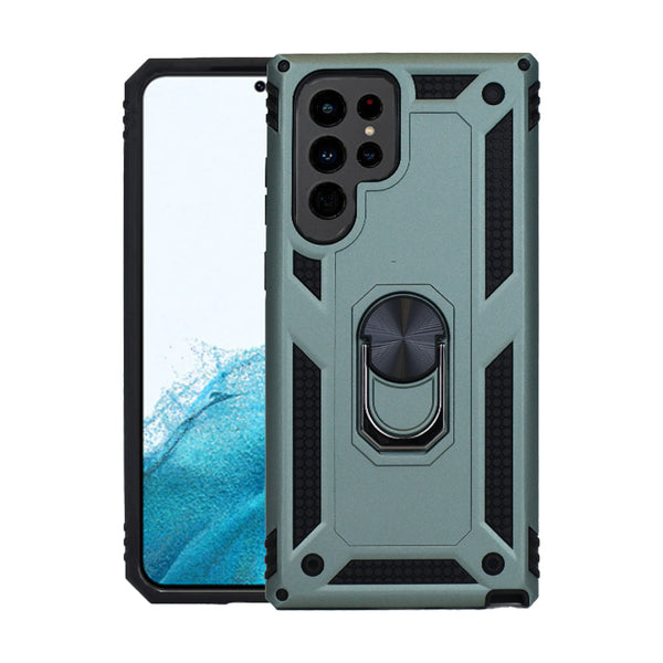 Coque anti-chute avec anneau métallique pour Samsung S22 Ultra