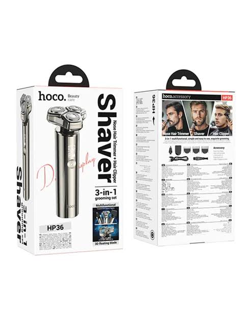 Hoco HP36 3-in-1 Grooming Kit – Electric Shaver, Hair Clipper & Nose Hair Trimmer
