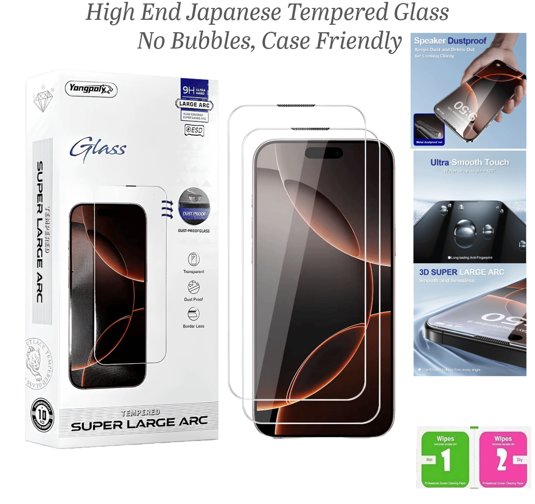 Clear Screen Protector Glass With Speaker Mesh for Apple Iphone 18 Pro