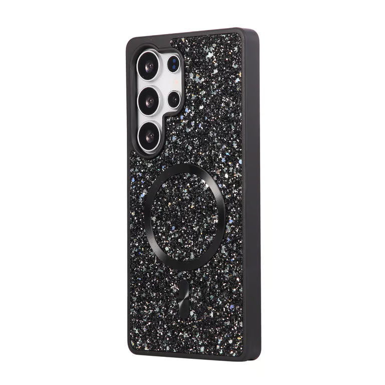 COQUE MAGSAFE NOIRE CRISTAL BLING POUR SAMSUNG S24 Plus