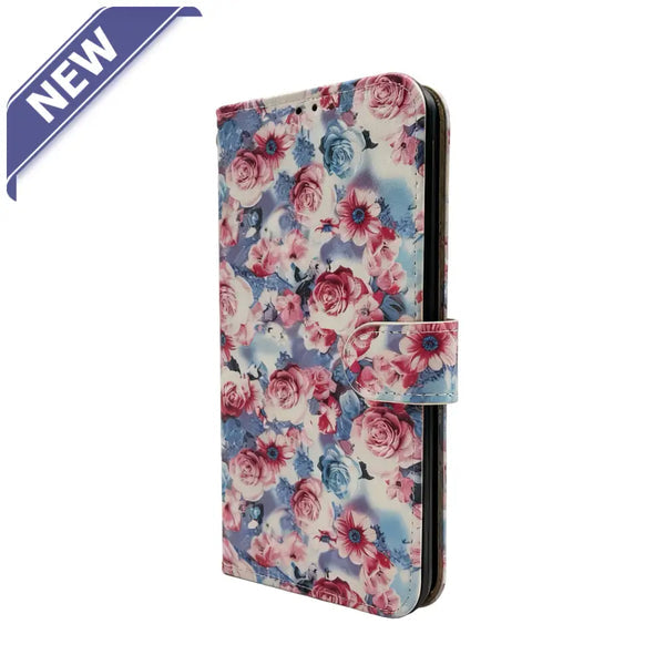 Puffy flower wallet case for Samsung A17
