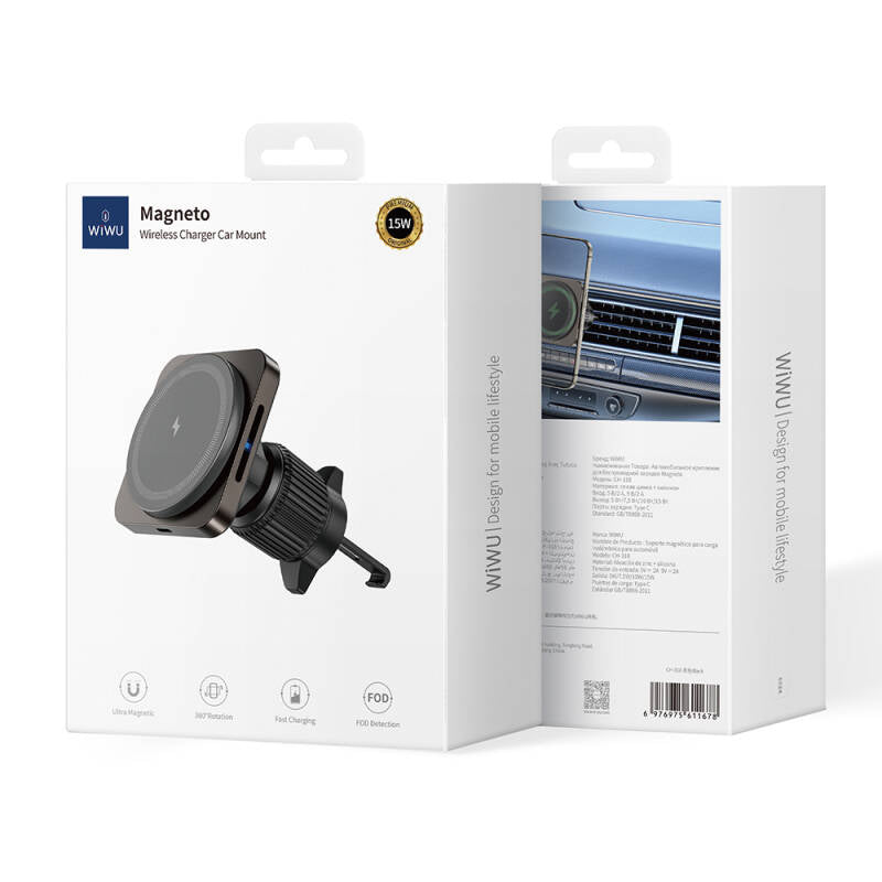 Wiwu CH-318 Magneto Series Magsafe Charging Featured Ventilation Design Car Phone Holder
