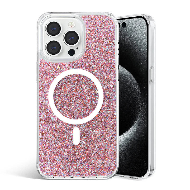 Coque rigide brillante MagSafe pour iPhone 16 Plus