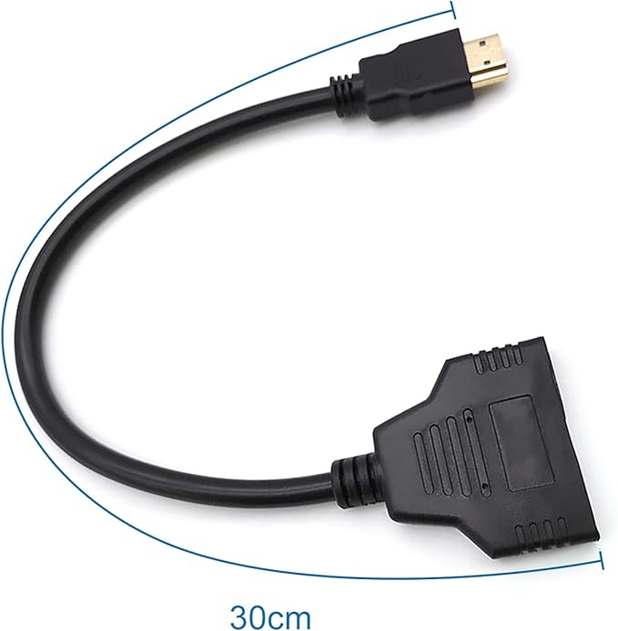 Câble adaptateur répartiteur HDMI (1 entrée, 2 sorties) – Répartiteur vidéo haute vitesse Full HD 1080p pour double affichage