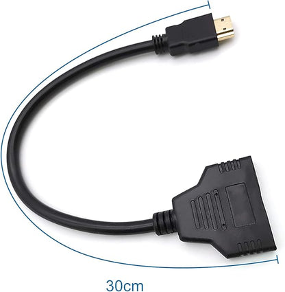 Câble adaptateur répartiteur HDMI (1 entrée, 2 sorties) – Répartiteur vidéo haute vitesse Full HD 1080p pour double affichage