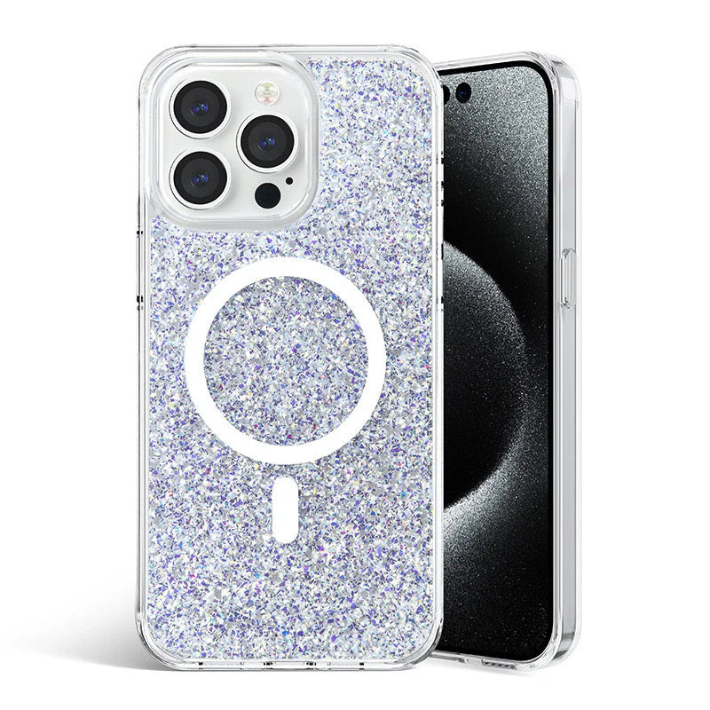 Coque rigide brillante MagSafe pour iPhone 16 Plus