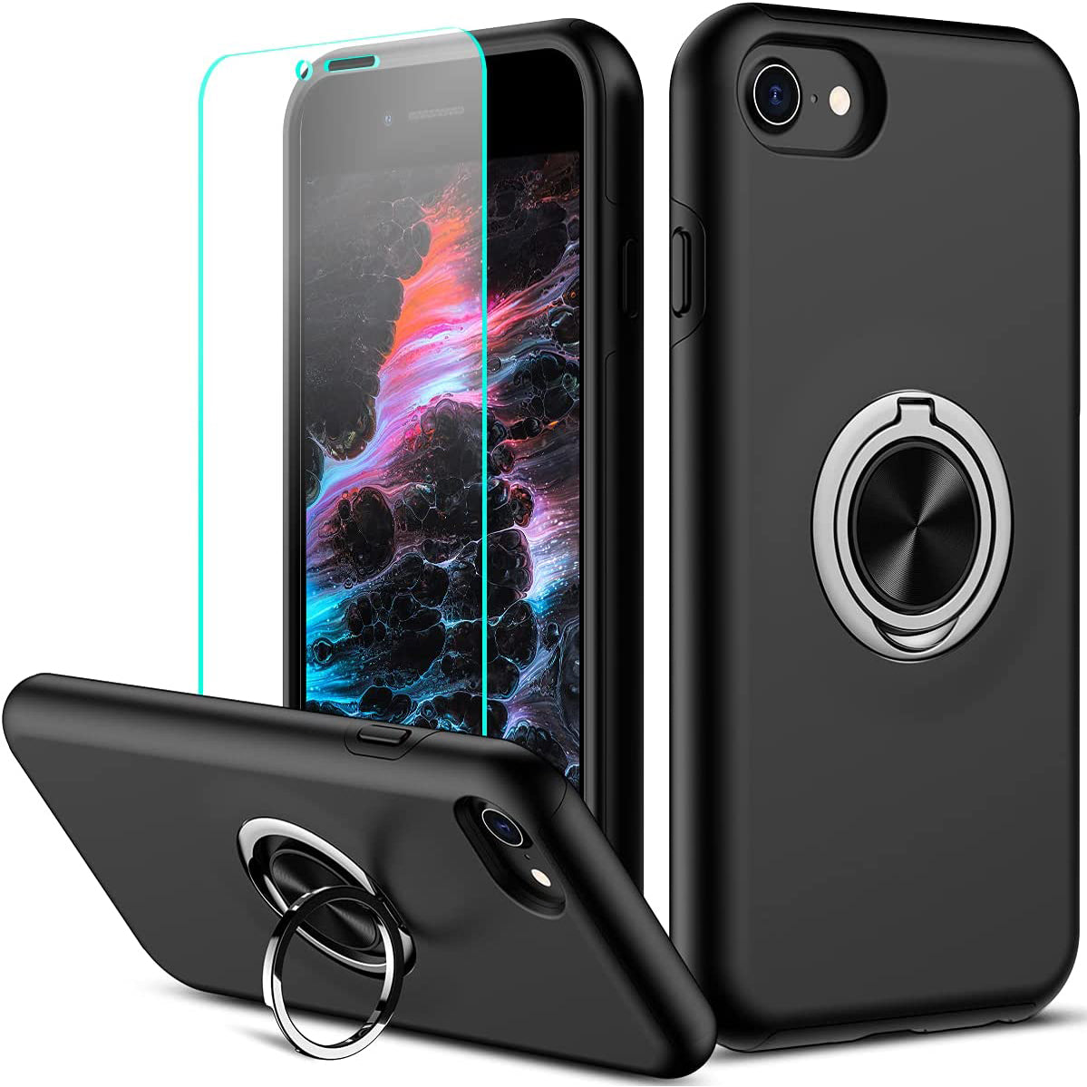Coque avec anneau pour Apple iPhone 8