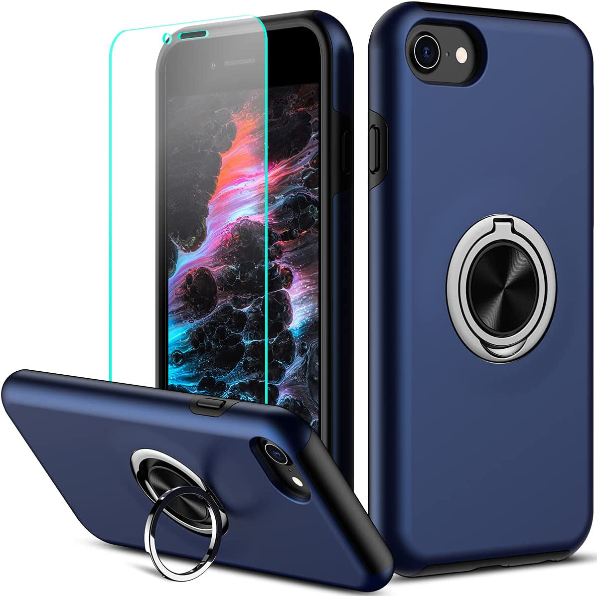 Coque avec anneau pour Apple iPhone 8