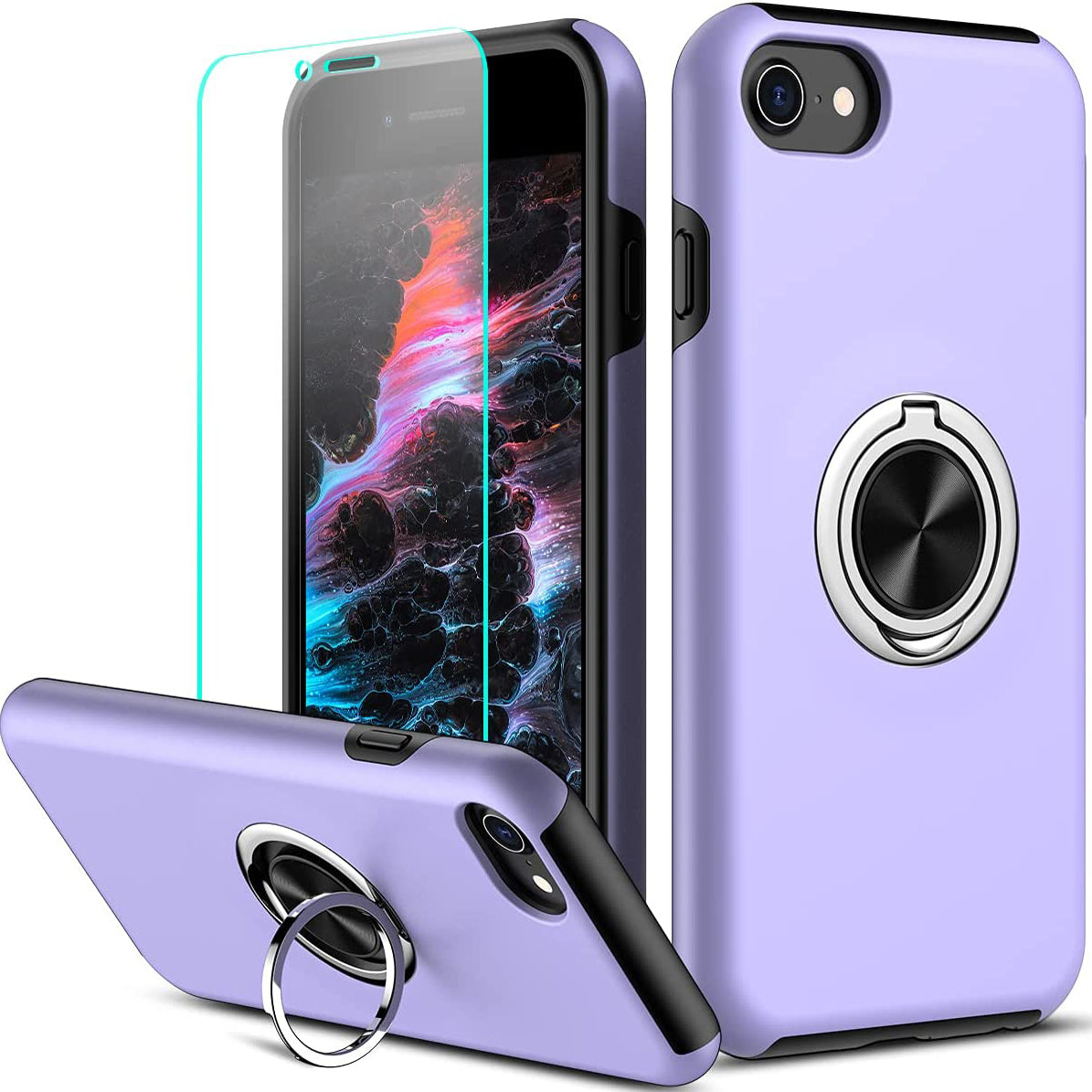 Coque avec anneau pour Apple iPhone 8