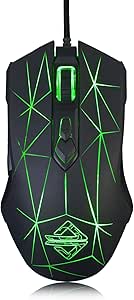 Souris de jeu AJ52 Watcher RGB, 7 boutons programmables, ergonomique, rétroéclairée LED, USB, pour ordinateur de bureau ou portable (PC), pour Windows, Mac OS, Linux, noir étoilé