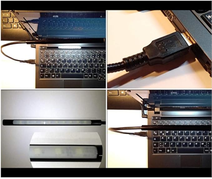 Lampe de Clavier Portable USB LED 5V 1W 10 LED Long Col de Cygne Tactile à Intensité Variable