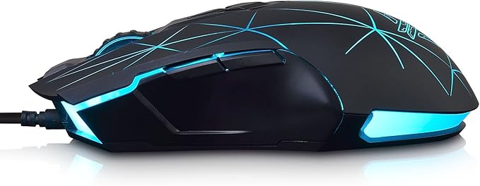 Souris de jeu AJ52 Watcher RGB, 7 boutons programmables, ergonomique, rétroéclairée LED, USB, pour ordinateur de bureau ou portable (PC), pour Windows, Mac OS, Linux, noir étoilé