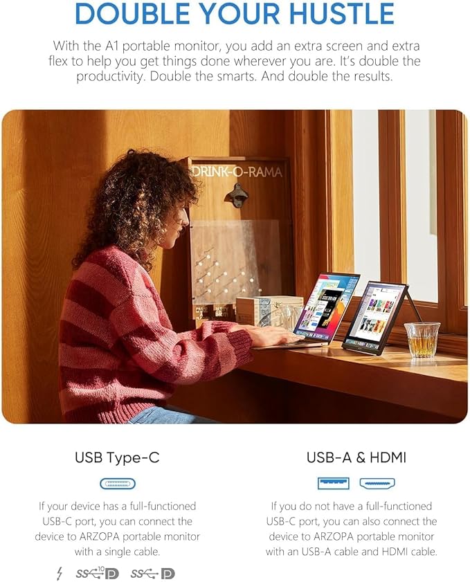 Moniteur Portable ARZOPA 15.6'' FHD 1080P