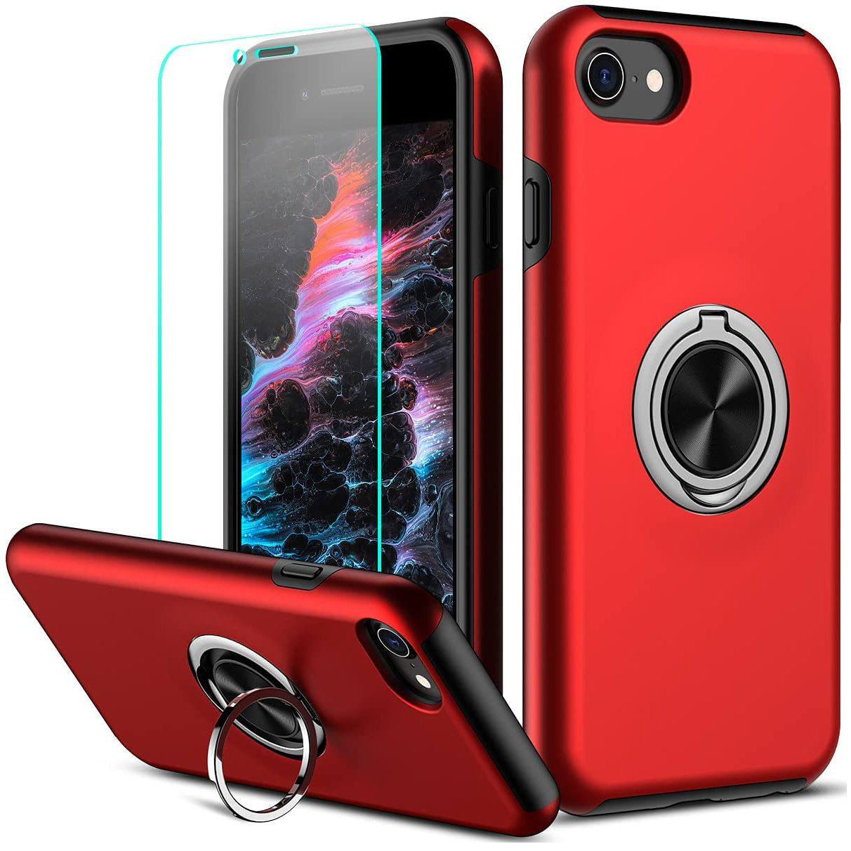 Coque avec anneau pour Apple iPhone 8