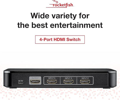 Rocketfish - Boîtier de commutation HDMI 4K à 4 ports