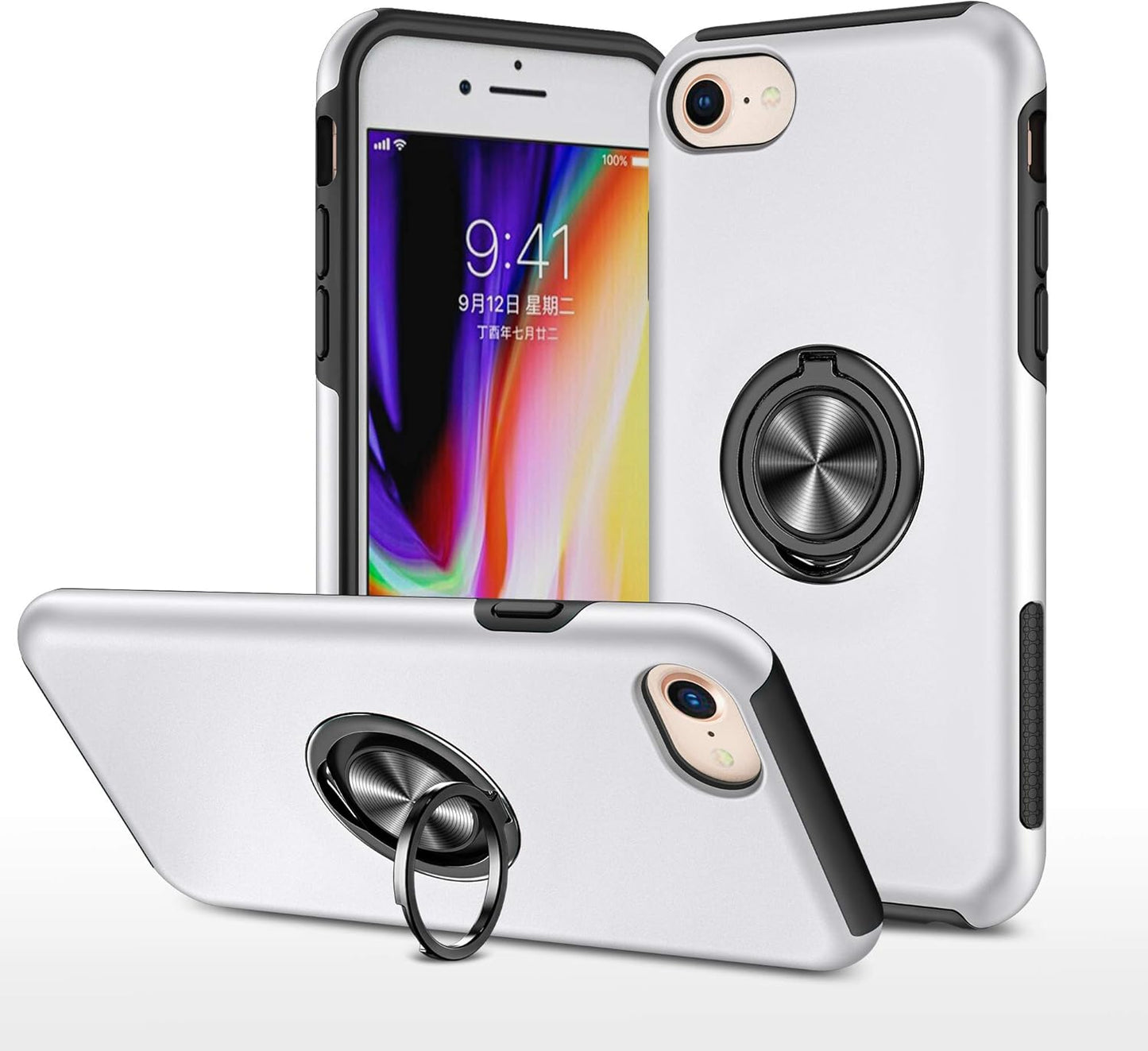 Coque avec anneau pour Apple iPhone 8