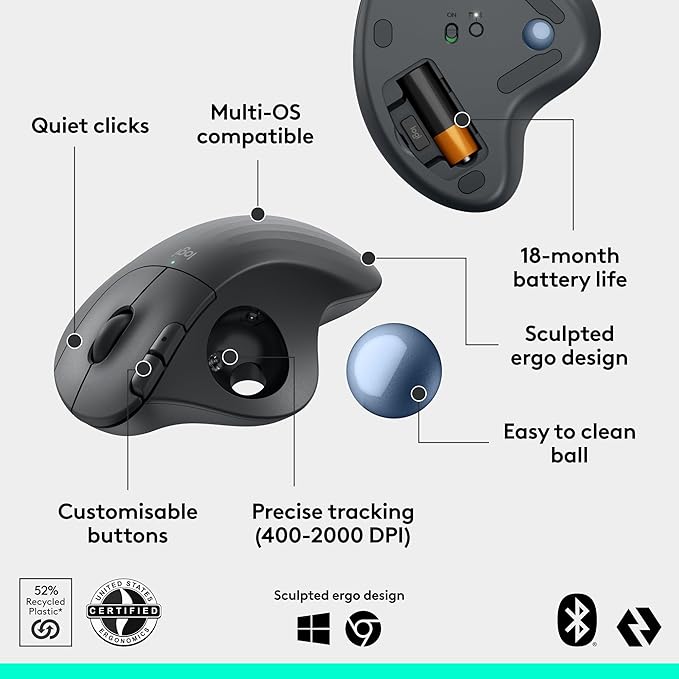 Logitech Ergo M575S Wireless Trackball Mouse