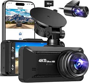 Dash Cam Front and Rear 4K/1080P - Open box