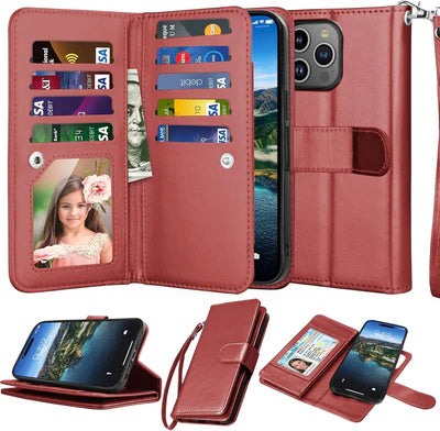 Magnetic two in one wallet case for iPhone 13 Pro