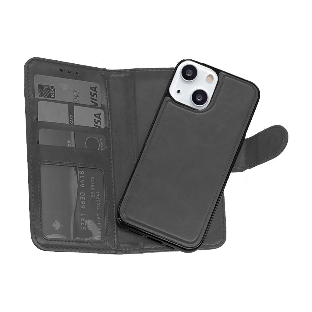 Étui portefeuille magnétique deux en un pour iPhone 14