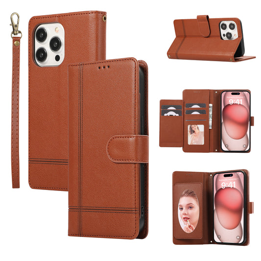 Multi Card Wallet Case With Mirror for Apple iPhone 8 Plus