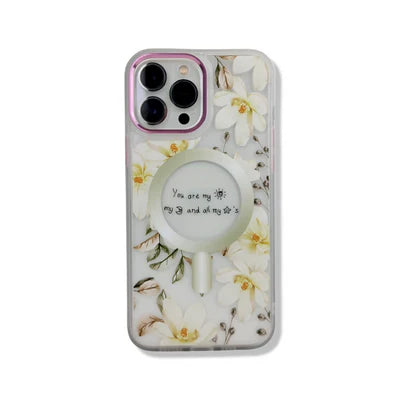Coque florale Magsafe pour iPhone 14 Pro Max