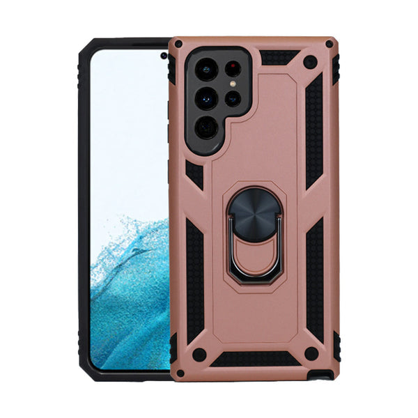 Coque anti-chute avec anneau métallique pour Samsung S22 Ultra