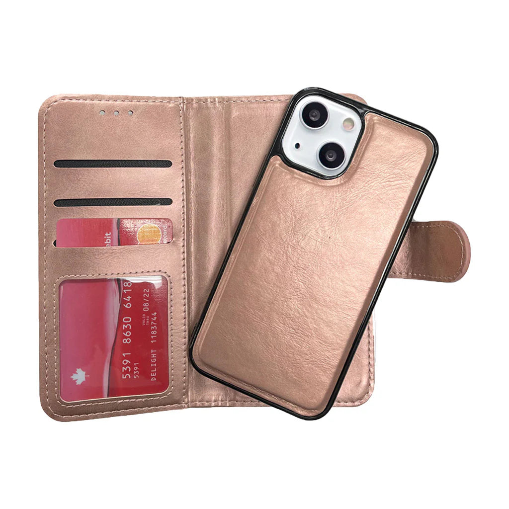 Étui portefeuille magnétique deux en un pour iPhone 14