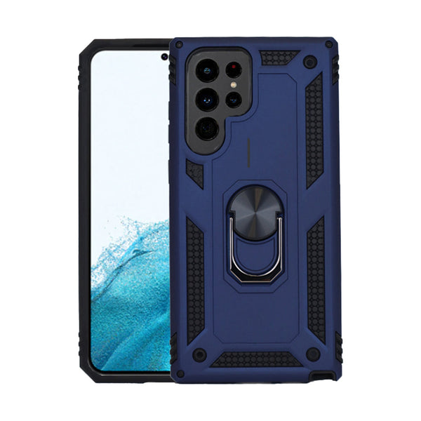 Coque anti-chute avec anneau métallique pour Samsung S22 Ultra