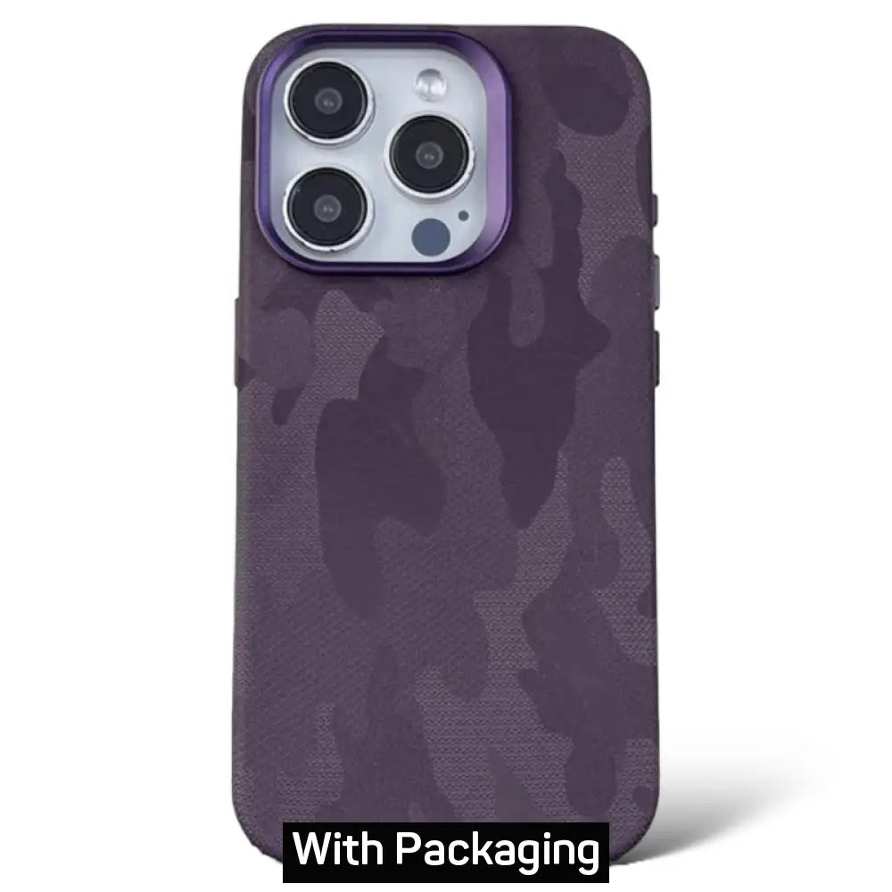 Camouflage Magsafe PU leather case with packaging for 16 Pro