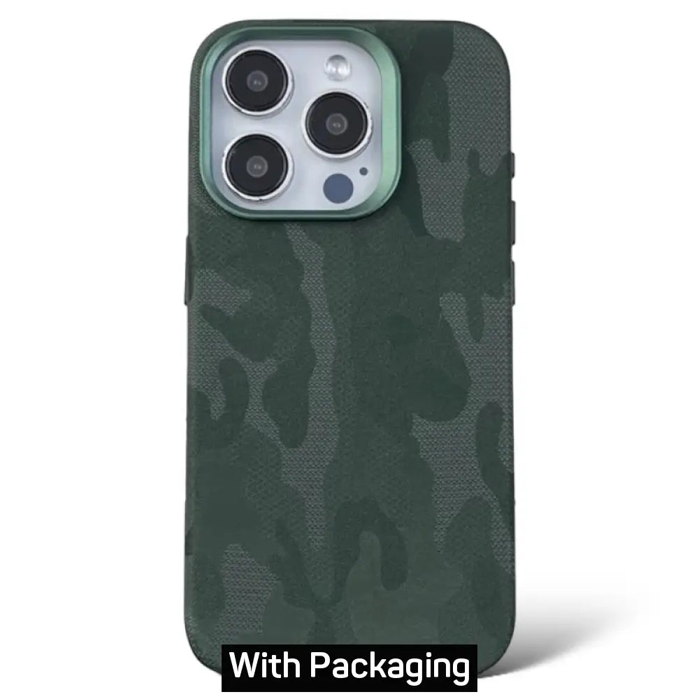 Camouflage Magsafe PU leather case with packaging for 16 Pro