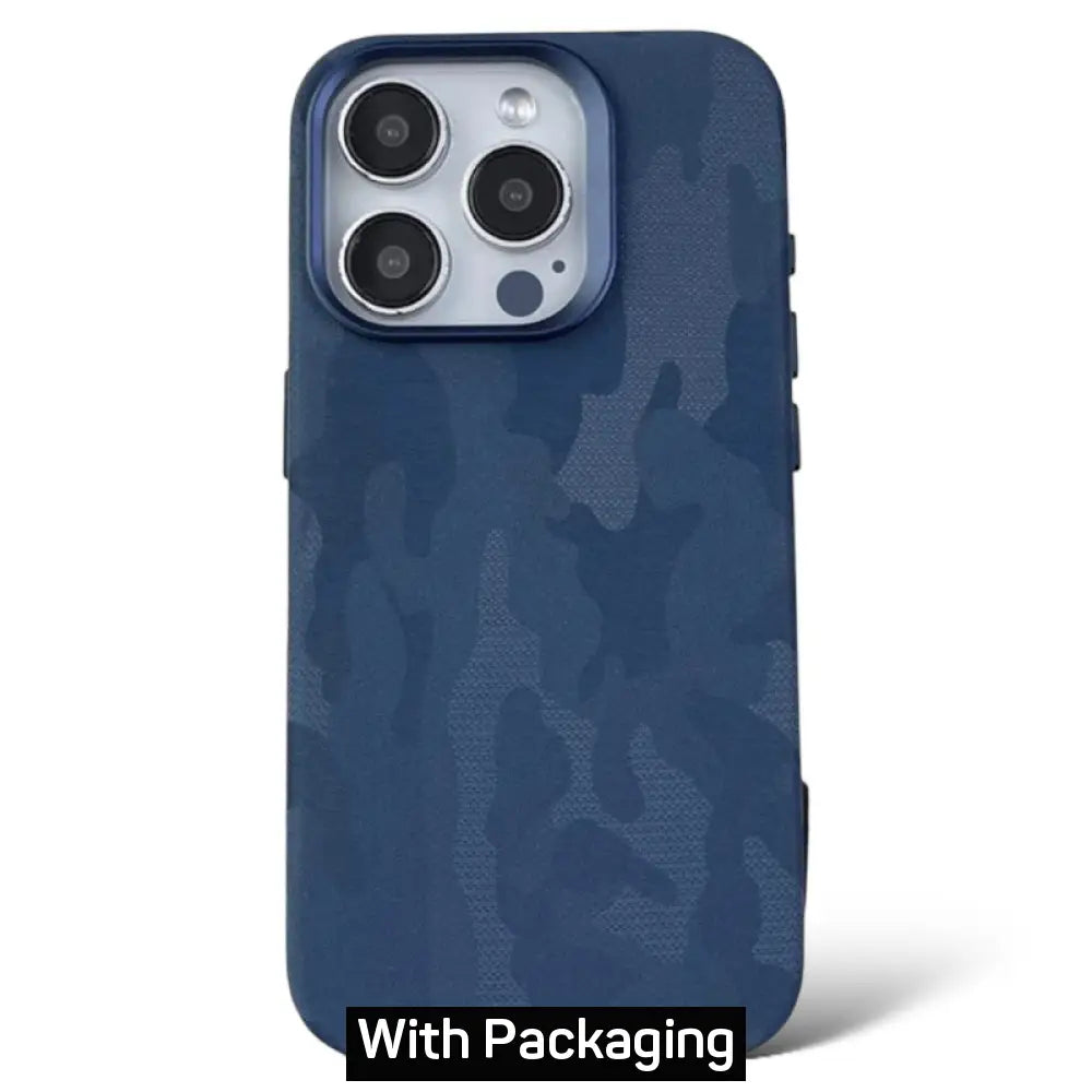 Camouflage Magsafe PU leather case with packaging for 16 Pro