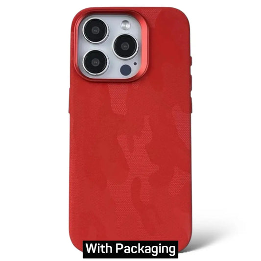 Camouflage Magsafe PU leather case with packaging for 16 Pro