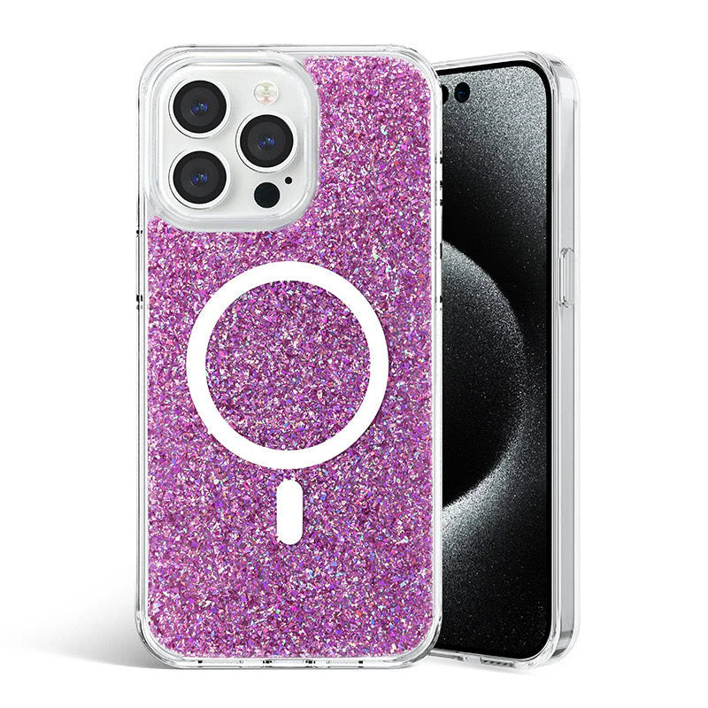 Coque rigide brillante MagSafe pour iPhone 16 Plus