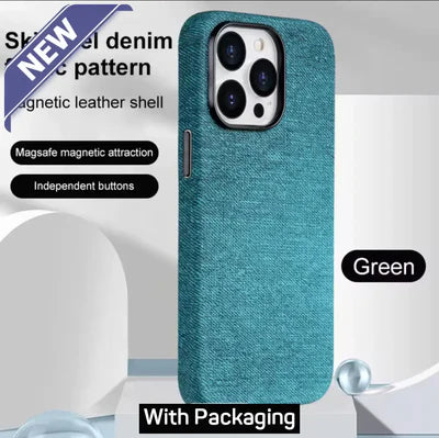 Denim Fabric Magsafe case for iPhone 16 Pro