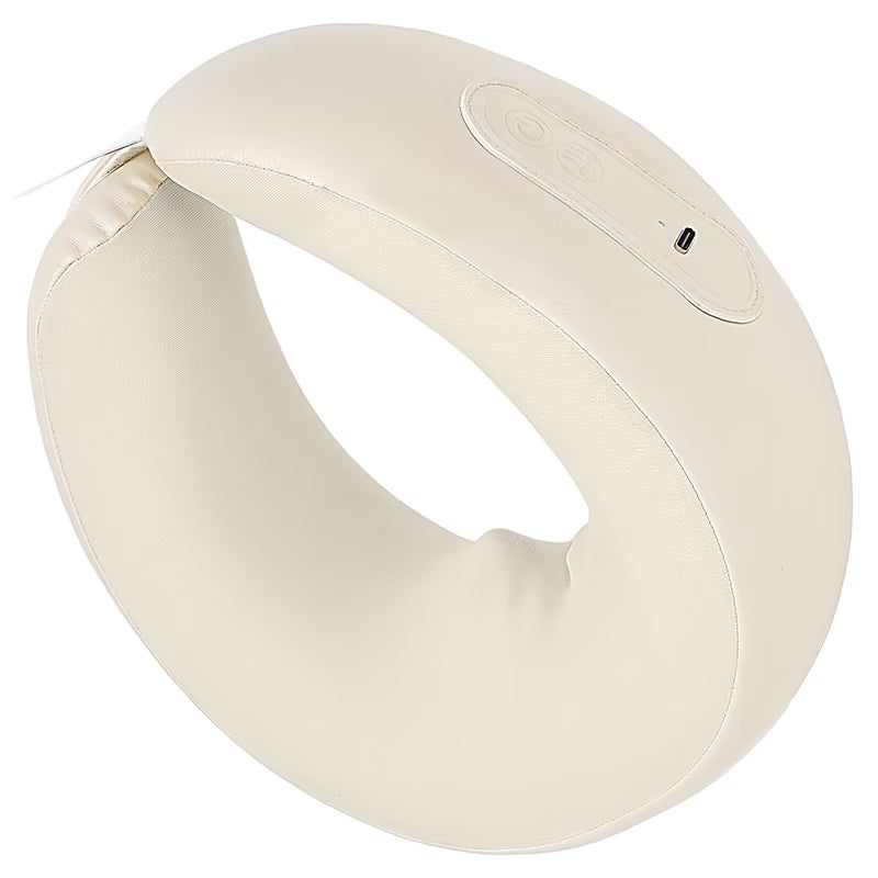 Neck massager. 360° encircling neck support. Close-fit massage, precise kneading. 40°C heat therapy.