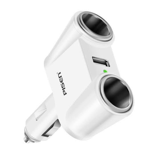 Chargeur de voiture 3 en 1 Pisen blanc