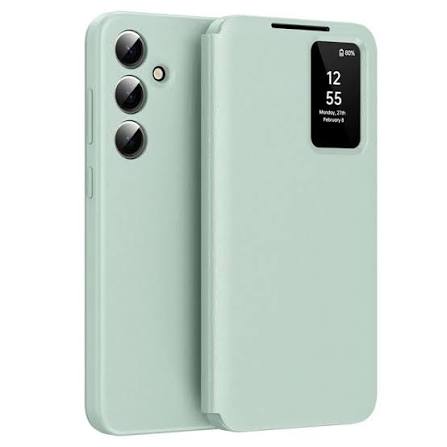 Samsung Galaxy S24 FE Case with Card Holder Smart View Window Leather Phone Cover