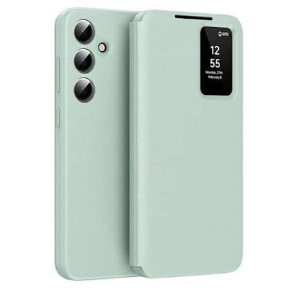 Samsung Galaxy S24 FE Case with Card Holder Smart View Window Leather Phone Cover