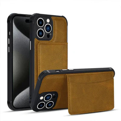Étui en cuir avec fentes pour cartes pour iPhone 17