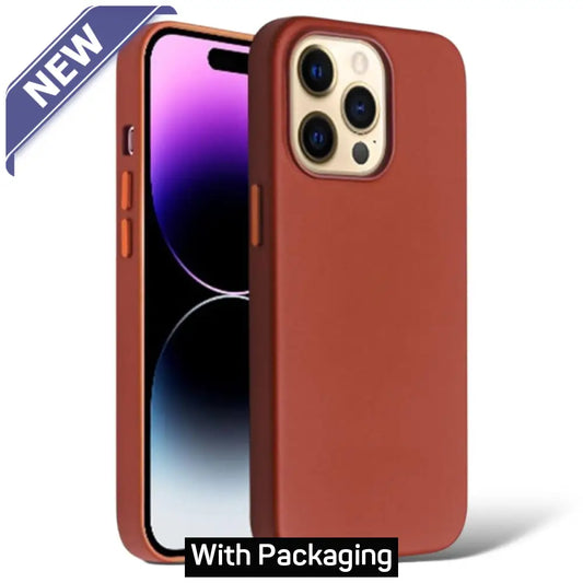 Leather Magsafe case with packaging for 17 Pro Max