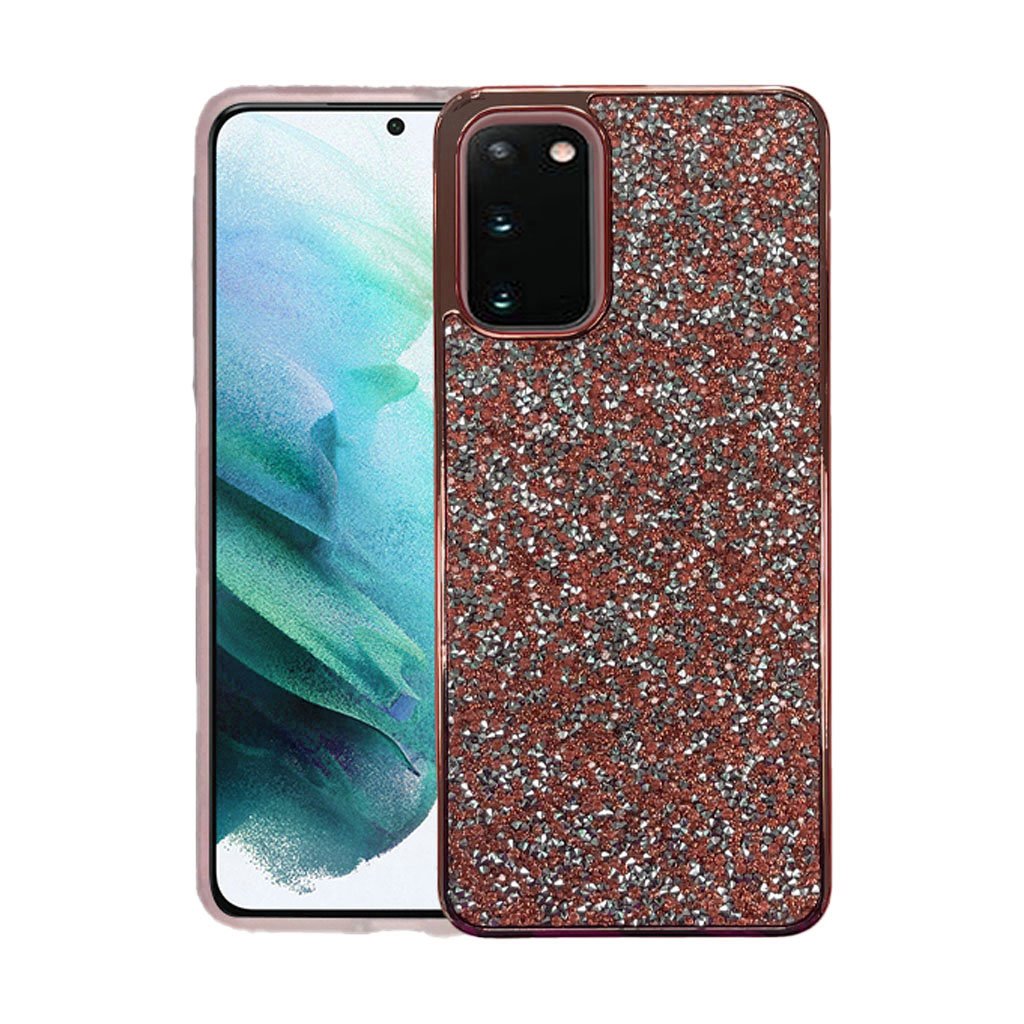 Coque rigide à paillettes de marque pour Samsung S20 Plus